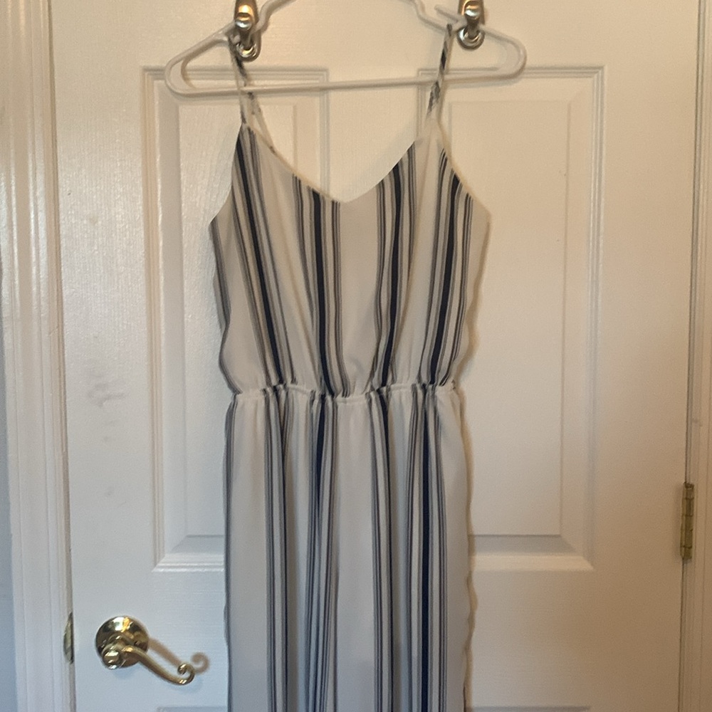 Navy Blue and White Spaghetti strap Jumpsuit